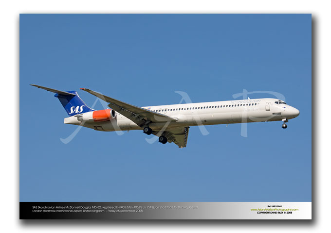 LHR-183 - SAS Skandinavian Airlines McDonnell Douglas MD-82 - LN-ROY (Msn 49615 Ln 1543)