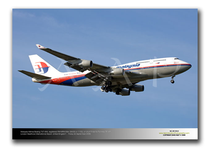 LHR-188 - Malaysia Airlines Boeing 747-4H6 - 9M-MPM (Msn 28435 Ln 1152)