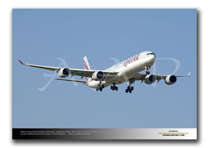 LHR-207 - Qatar Airways Airbus Industries A340-642X - A7-AGC (Msn 766)
