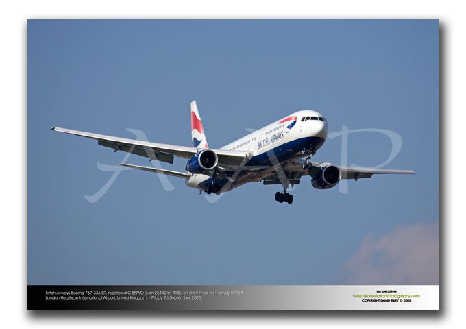LHR-208 - British Airways Boeing 767-336 ER - G-BNWO (Msn 25442 Ln 418)