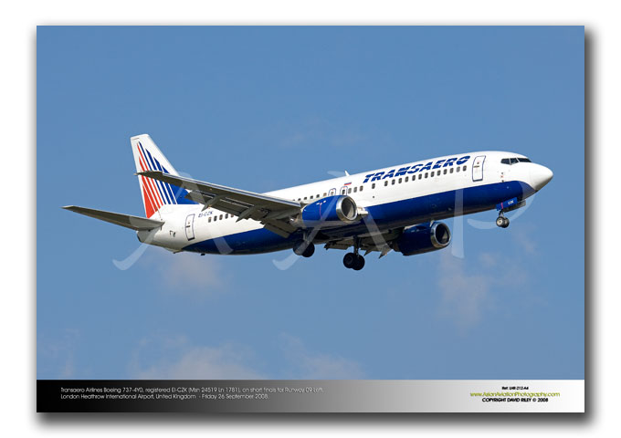 LHR-212 - Transaero Airlines Boeing 737-4Y0 - EI-CZK (Msn 24519 Ln 1781)