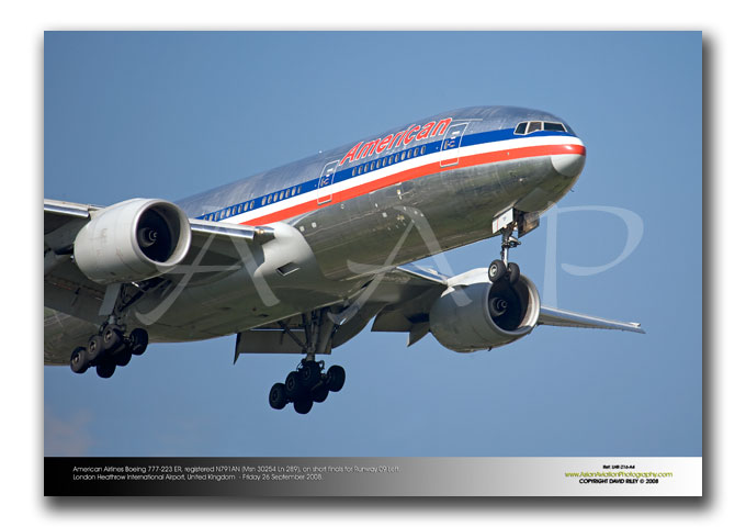 LHR-216 - American Airlines Boeing 777-223 ER - N791AN (Msn 30254 Ln 289)