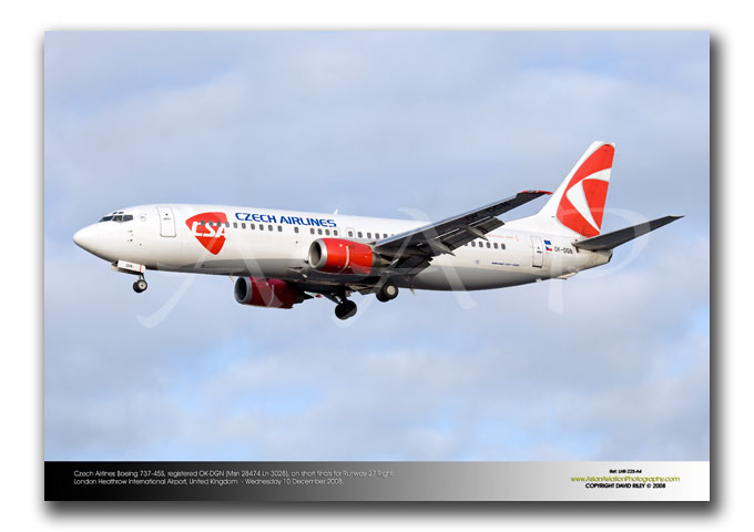 LHR-225 - CSA Czech Airlines Boeing 737-45S - OK-DGN (Msn 28474 Ln 3028)