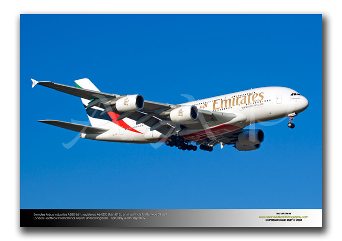 LHR-234 - Emirates Airbus Industries A380-861 - A6-EDC (Msn 016)