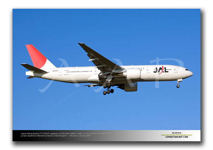 LHR-249 - Japan Airlines Boeing 777-246 ER - JA705J (Msn 32893 Ln 446)