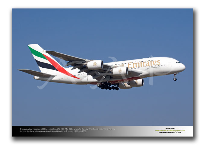LHR-258 - Emirates Airbus Industries A380-861 - A6-EDD (Msn 020)