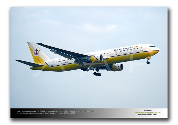LHR-261 - Royal Brunei Airlines Boeing 767-33A ER - V8-RBG (Msn 25532 Ln 442)