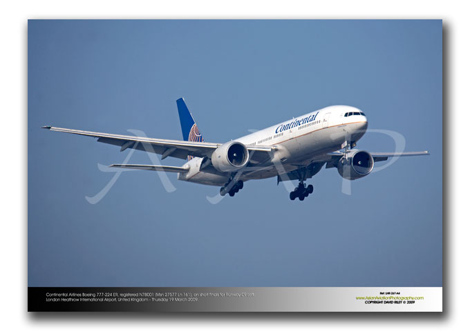 LHR-267 - Continental Airlines Boeing 777-224 ER - N78001 (Msn 27577 Ln 161)