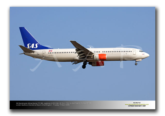 LHR-277 - SAS Skandinavian Airlines Boeing 737-883 - LN-RCX (Msn 30196 Ln 733)
