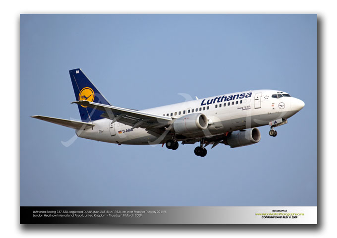 LHR-279 - Lufthansa Boeing 737-530 - D-ABIA (Msn 24815 Ln 1933)