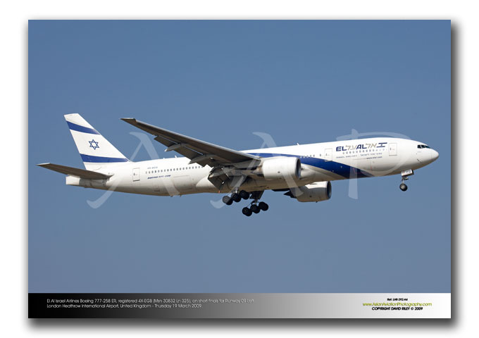 LHR-292 - El Al Israel Airlines Boeing 777-258 ER - 4X-EGB (Msn 30832 Ln 325)