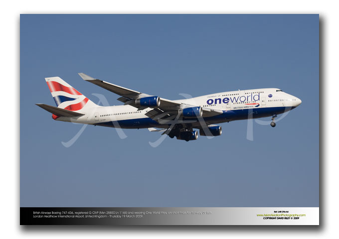 LHR-296 - British Airways Boeing 747-436 - G-CIVP (Msn 28850 Ln 1144) is wearing One World titles