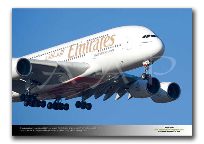 LHR-302 - Emirates Airbus Industries A380-861 - A6-EDC (Msn 016)