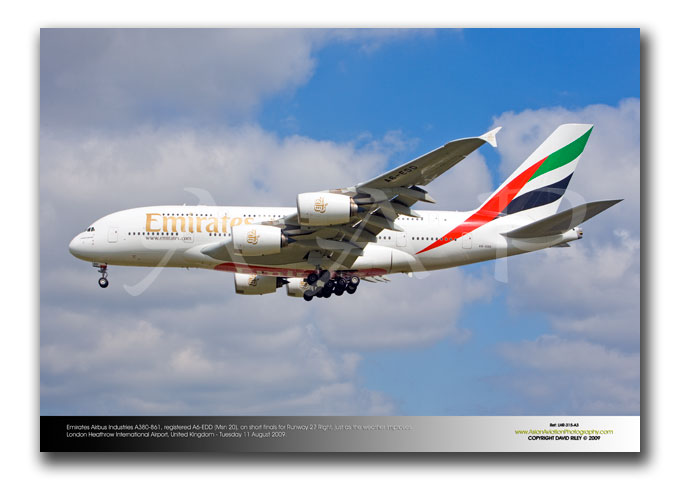 LHR-315 - Emirates Airbus Industries A380-861 - A6-EDD (Msn 020)