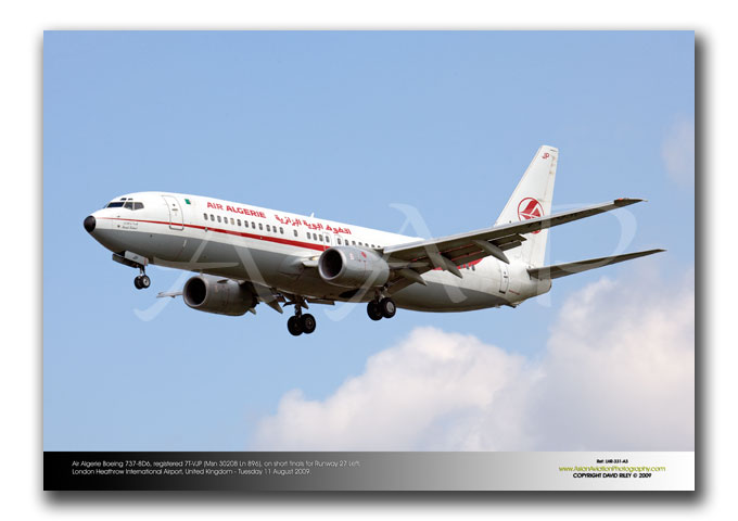 LHR-331 - Air Algerie Boeing 737-8D6 - 7T-VJP (Msn 30208 Ln 896)