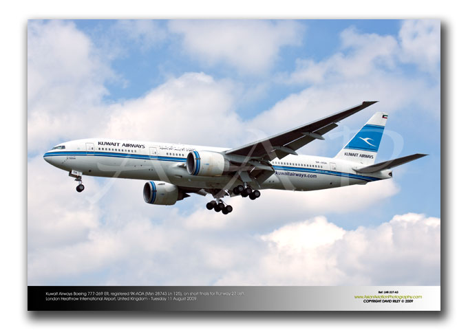 LHR-337- Kuwait Airways Boeing 777-269 ER - 9K-AOA (Msn 28743 Ln 125),