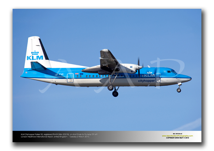 LHR-356 - KLM Cityhopper Fokker 50 - PH-KVI (Msn 20218)