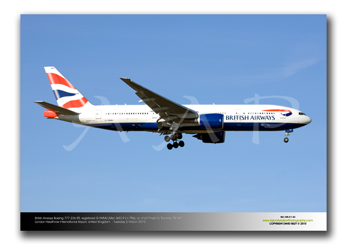 LHR-411 - British Airways Boeing 777-236ER - G-YMMU (Msn 36519 Ln 796)