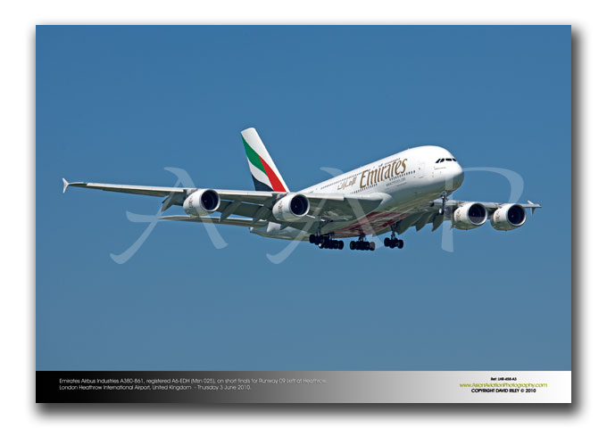 LHR-458 - Emirates Airbus Industries A380-861 - A6-EDH (Msn 025)