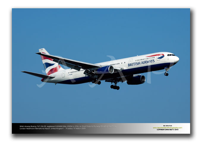 LHR-473 - British Airways Boeing 767-336 ER -   G-BNWM (Msn 25204 Ln 376)