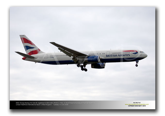 LHR-477 - British Airways Boeing 767-336 ER -   G-BZHA (Msn 29230 Ln 702)
