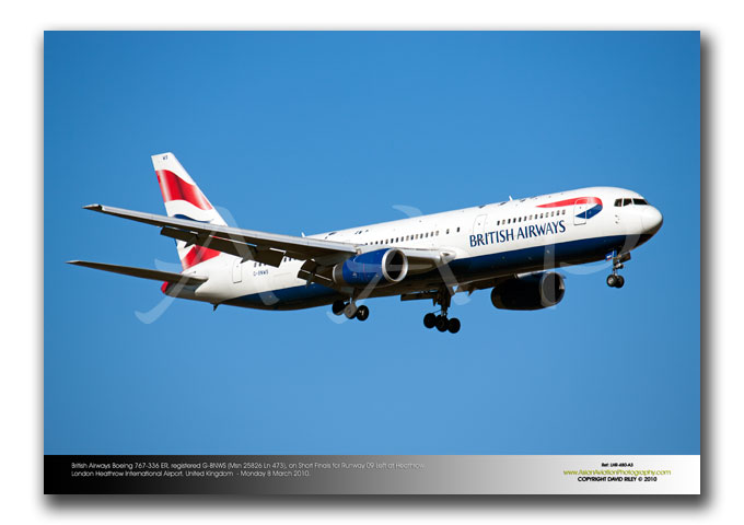 LHR-480 -British Airways Boeing 767-336 ER -   G-BNWS (Msn 25826 Ln 473)