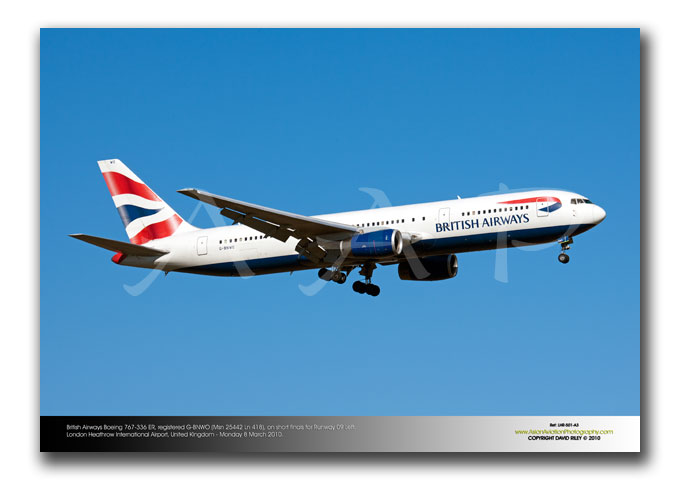 LHR-501- British Airways Boeing 767-336 ER -   G-BNWO (Msn 25442 Ln 418)