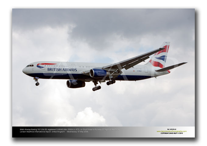 LHR-503- British Airways Boeing 767-336 ER -  G-BNWS (Msn 25826 Ln 473),