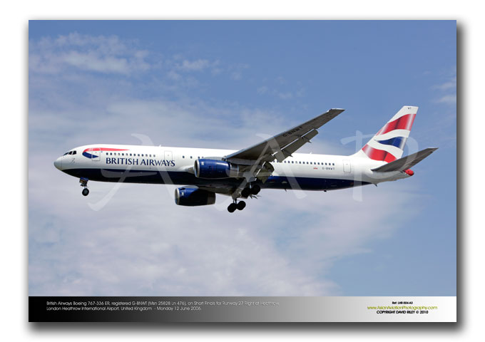 LHR-504 - British Airways Boeing 767-336 ER -  G-BNWT (Msn 25828 Ln 476)
