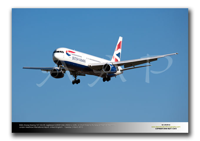 LHR-509 - British Airways Boeing 767-336 ER -  G-BNWY (Msn 25834 Ln 608),