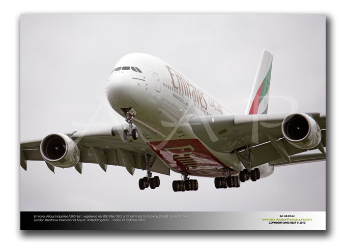 LHR-525 - Emirates Airbus Industries A380-861 - A6-EDK (Msn 030)