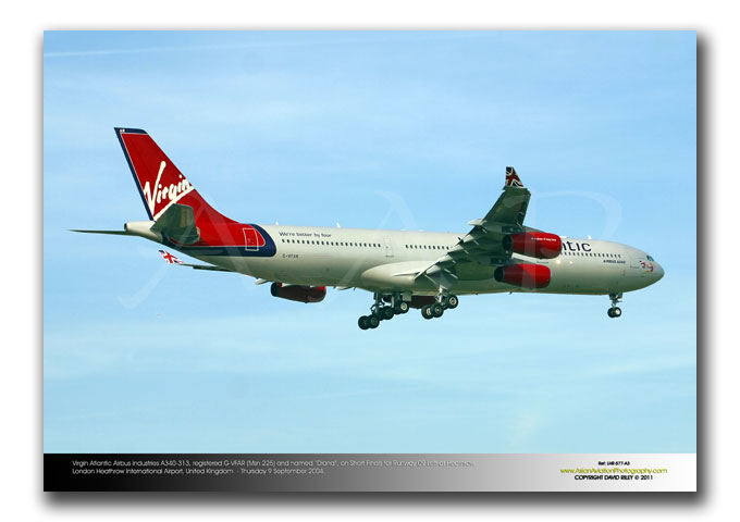 LHR-577 - Virgin Atlantic Airways Airbus Industries A340-313 - G-VFAR (Msn 225) and named �Diana�