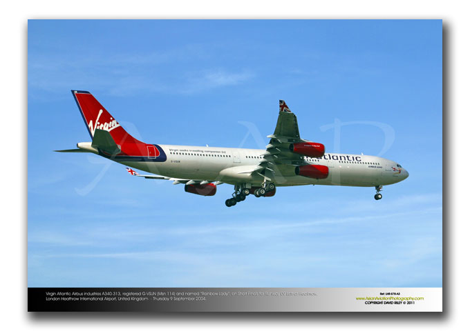 LHR-578 - Virgin Atlantic Airways Airbus Industries A340-313 - G-VSUN (Msn 114) and named �Rainbow Lady�