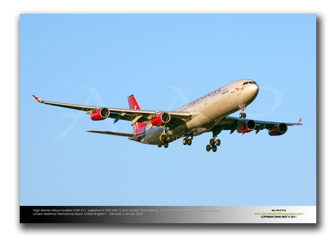 LHR-579 - Virgin Atlantic Airways Airbus Industries A340-311 - G-VSEA (Msn 3) and named �Plane Sailing�,