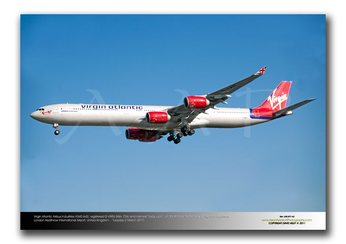 LHR-597 - Virgin Atlantic Airways Airbus Industries A340-642 - G-VWIN (Msn 736) and named �Lady Luck�