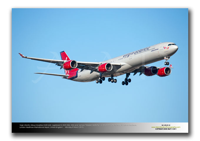 LHR-601 - Virgin Atlantic Airways Airbus Industries A340-642 -  G-VSHY (Msn 383) and named �Madam Butterfly�
