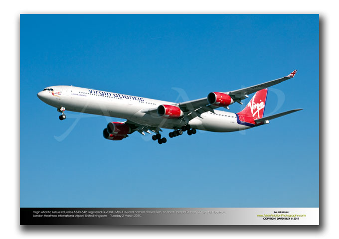 LHR-603 - Virgin Atlantic Airways Airbus Industries A340-642 -  G-VOGE (Msn 416) and named �Cover Girl�