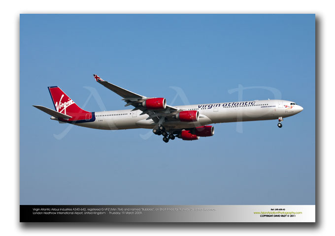 LHR-608 - Virgin Atlantic Airways Airbus Industries A340-642 - G-VFIZ (Msn 764) and named �Bubbles�