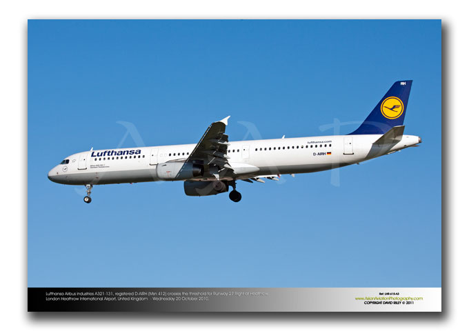 LHR-615 - Lufthansa Airbus Industries A321-131 -  D-AIRH (Msn 412)