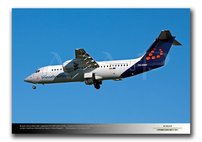 LHR-618 - Brussels Airlines BAe RJ85 - OO-DWF (Msn E3332),