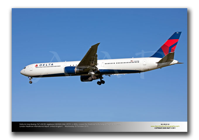 LHR-621 - Delta Air Lines Boeing 767-432 ER - N830MH (Msn 29701 Ln 803)