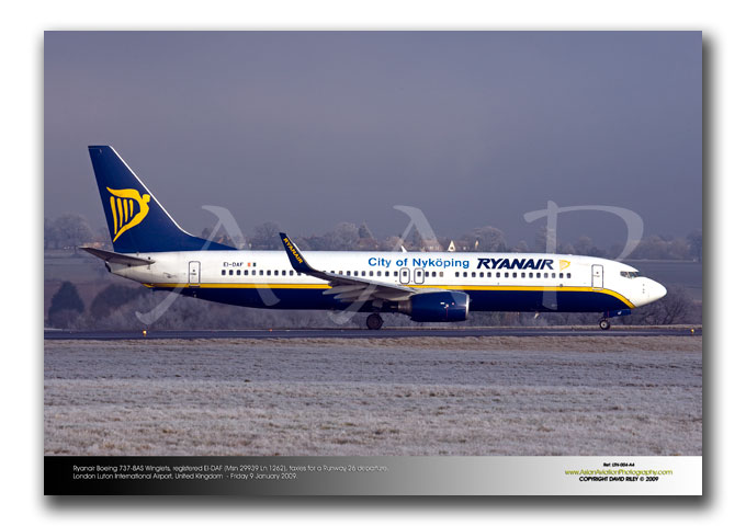 LTN-004 - Ryanair Boeing 737-8AS Winglets - EI-DAF (Msn 29939 Ln 1262)