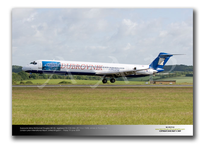 LTN-019 - Dubrovnik Airline McDonnell Douglas MD-82 - 9A-CDD (Msn 49113 Ln 1069)