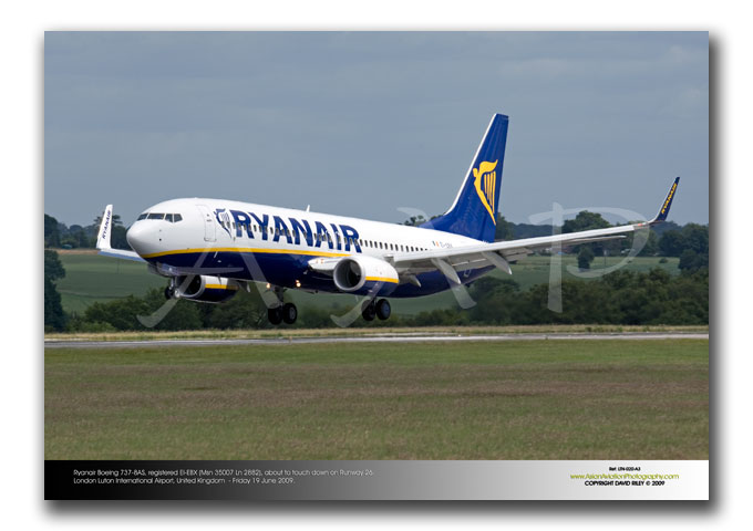 LTN-020 - Ryanair Boeing 737-8AS Winglets - EI-EBX (Msn 35007 Ln 2882)