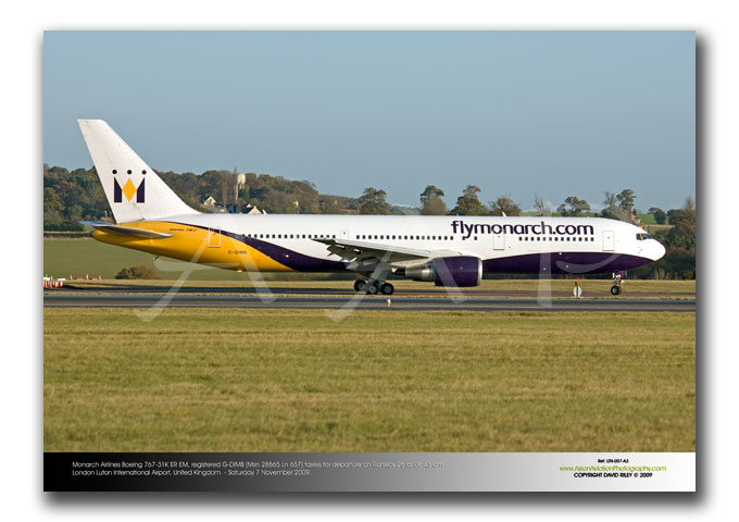 LTN-057 - Monarch Airlines Boeing 767-31K ER EM - G-DIMB (Msn 28865 Ln 657)