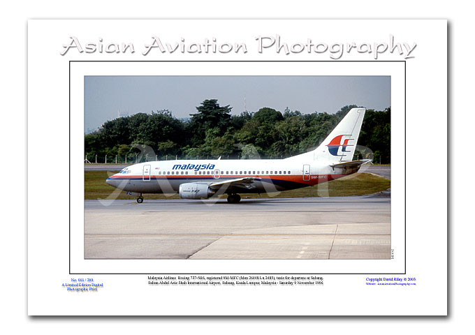 MY-002 - Malaysia Airlines Boeing 737-5H6 - 9M-MFC ( Msn 26448 Ln 2485 )