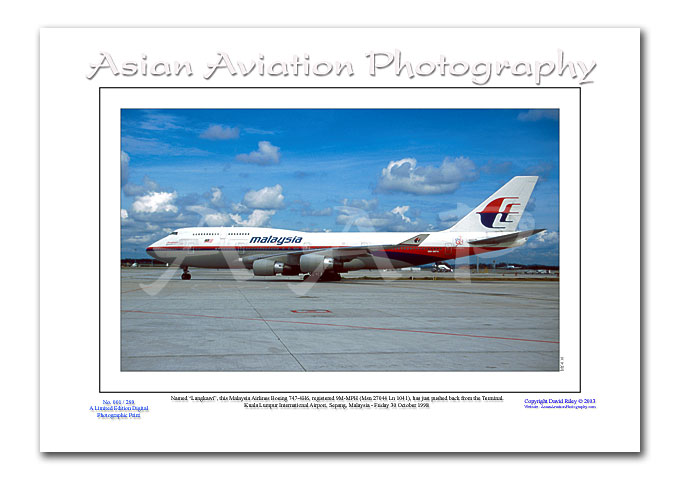 MY-010 - Malaysia Airlines Boeing 747-4H6 - 9M-MPH ( Msn 27044 Ln 1041 )