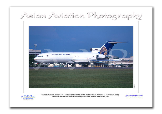 MY-012 - Continental Micronesia Boeing 727-277F Advanced - N626DH  ( Msn 22644 Ln 1768 )