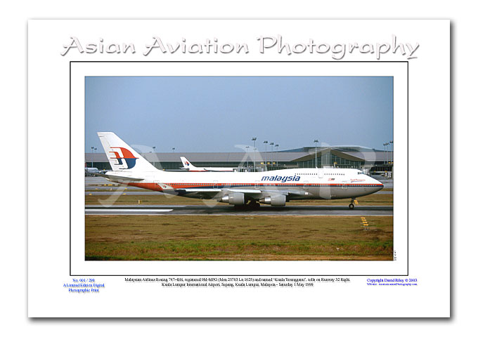 MY-047 - Malaysia Airlines Boeing 747-4H6 - 9M-MPG ( Msn 25703 Ln 1025 )
