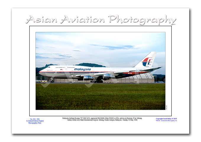 MY-055 - Malaysia Airlines Boeing 747-3H6 SCD- 9M-MHK ( Msn 23600 Ln 650 )